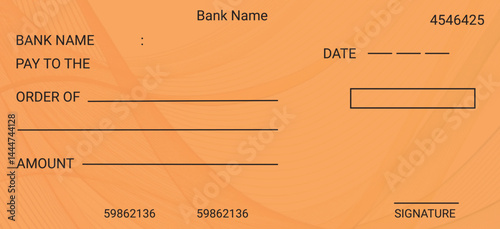 Blank Bank Check Template with Mandala Background – Printable Design
