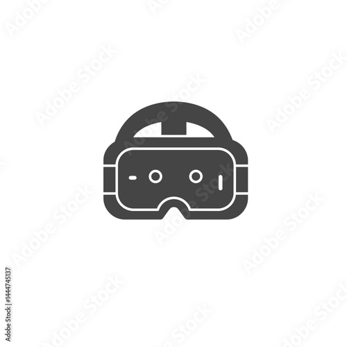 VR Headset Icon: A modern, minimalist VR headset icon, perfect for illustrating technology, virtual reality, gaming, and innovation. 