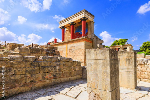 Heraklion, Crete. Greece. Knossos Palace. Ruins of the famous Minoan palace.