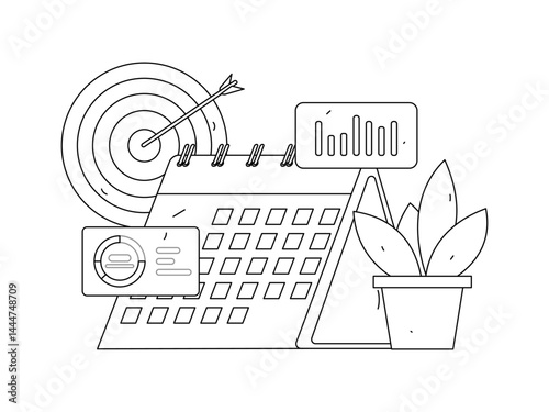 Virtual characters social communication concept business flat vector hand drawn illustration
