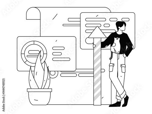 Wallpaper Mural Virtual characters social communication concept business flat vector hand drawn illustration
 Torontodigital.ca