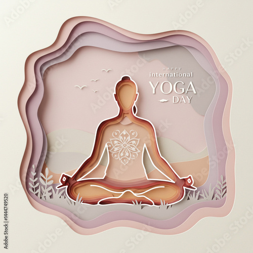 Paper Cut Style Meditating ...
