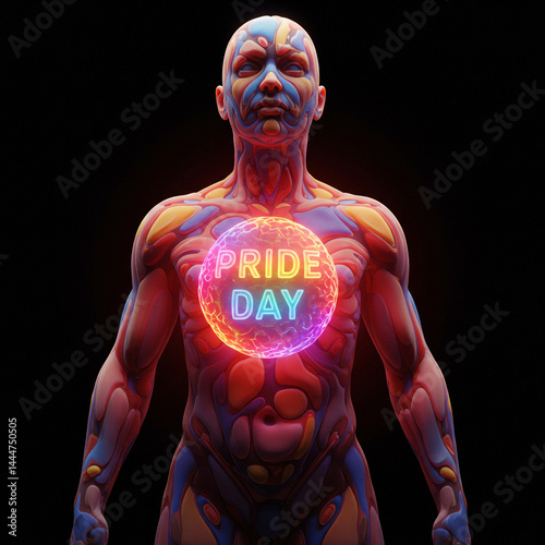 Pride Day Text Over City Sk...