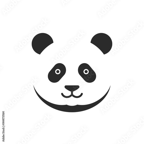 Gentle Panda Silhouette: Captivating silhouette of a panda's face, exuding charm and simplicity. This delightful illustration is perfect for conveying a sense of warmth, comfort, and playfulness.