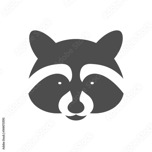 Playful Raccoon Icon: A charming illustration of a raccoon's face, with its distinct mask-like markings and friendly expression, creating a simple yet eye-catching design.