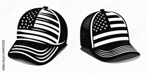 The Cap. 4th of july Independence Day Symbol Vector Clip art. Headwear piece protection a close-fitting covering safeguarding from sunlight.