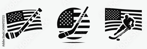 The Hockey Stick. 4th of july Independence Day Symbol Vector Clip art. Graphic trend climate change depiction via line chart form.