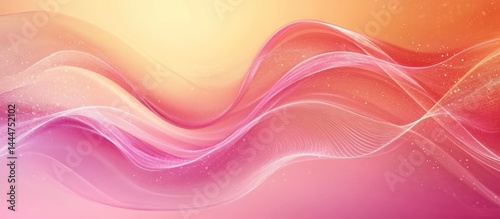 Pink, orange wave abstract background