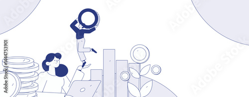 Virtual characters social communication concept business flat vector hand drawn illustration
