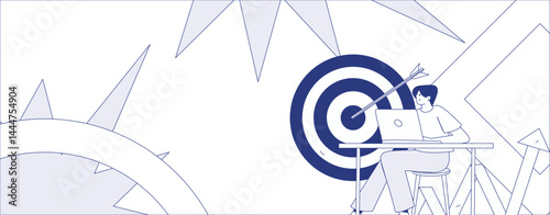 Virtual characters social communication concept business flat vector hand drawn illustration
