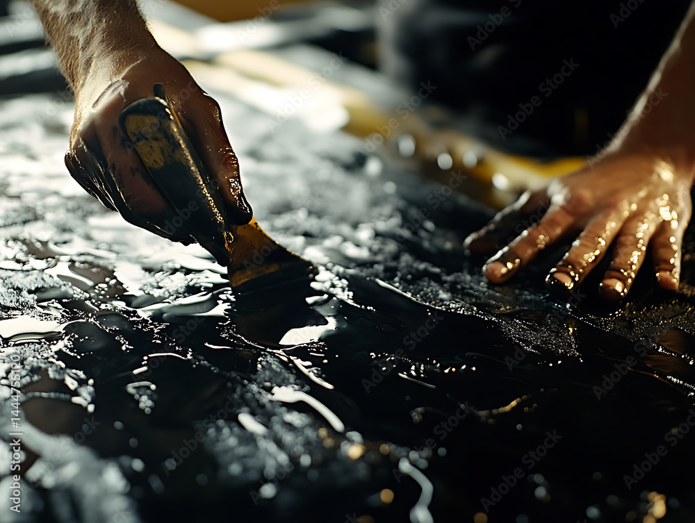 Artist Applying Paint with a Palette Knife Artist Applying Paint with a Palette Knife