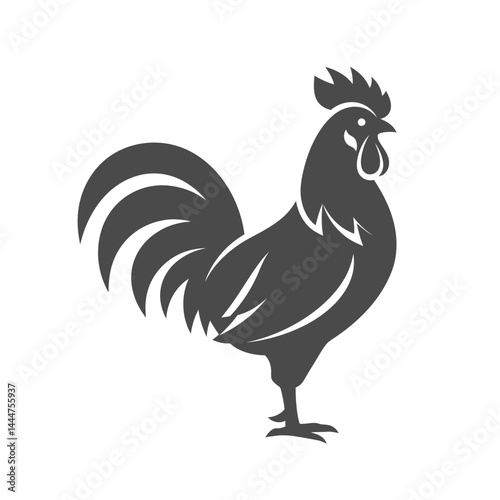 Rooster Silhouette: A bold silhouette of a rooster, embodying strength and rural charm, captures the essence of farm life with a modern touch.