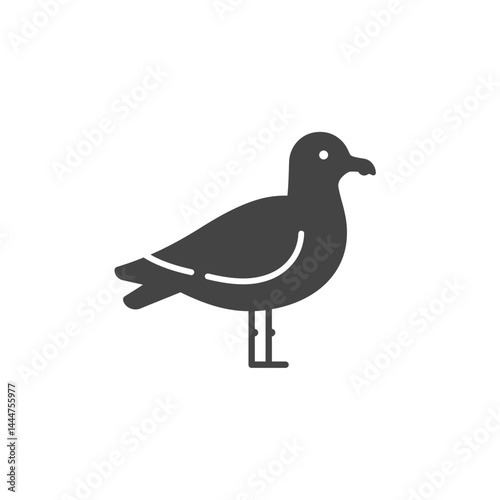 Seagull Icon: A minimalist yet striking black icon captures the essence of a seagull in a clean, simple design.