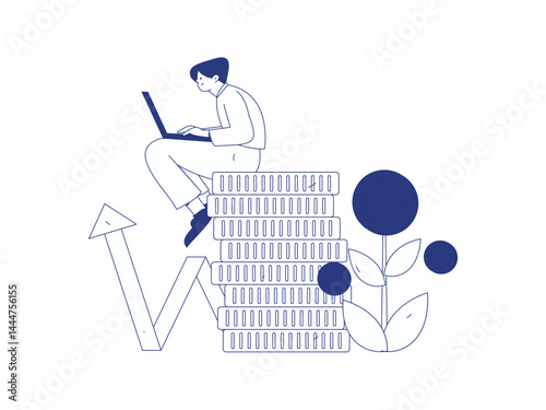 Virtual characters social communication concept business flat vector hand drawn illustration
