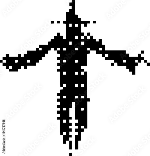 Dark Aesthetic Dithering Graphic Element