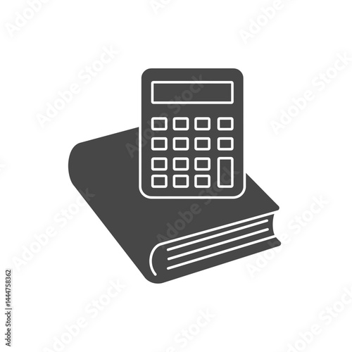 Knowledge and Numbers: A calculator resting atop a closed book represents the fusion of learning and calculation.