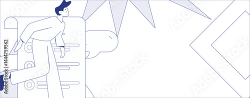 Virtual characters social communication concept business flat vector hand drawn illustration
