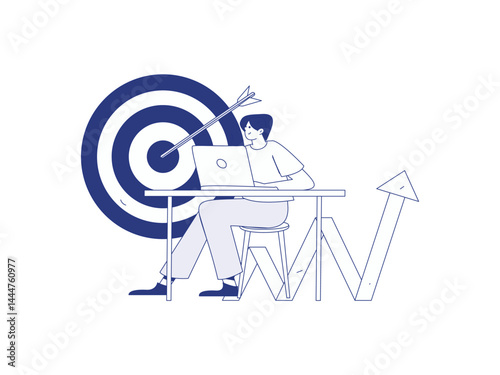 Virtual characters social communication concept business flat vector hand drawn illustration

