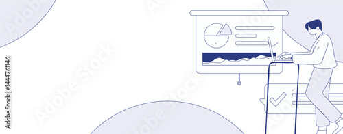 Virtual characters social communication concept business flat vector hand drawn illustration
