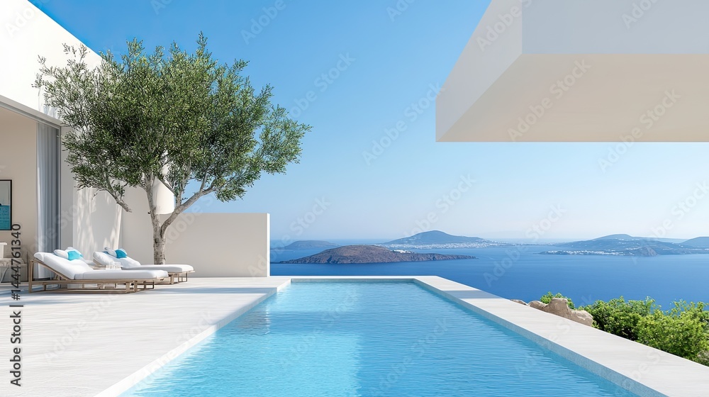 Fototapeta premium Luxurious coastal resorts with scenic ocean views and infinity pool oasis for a relaxing vacation experience