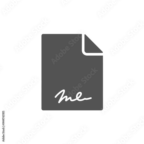 Signed Document Icon: A simple yet effective icon representing a signed document, ideal for websites, apps, and presentations related to contracts, agreements, and legal matters.