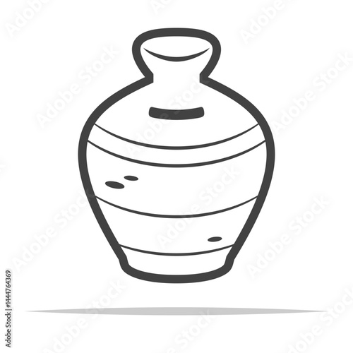 Clay money bank outline icon transparent vector isolated