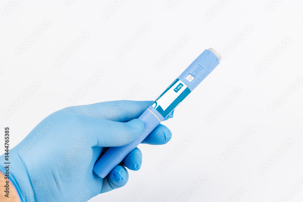 Obraz premium Healthcare concept with Semaglutide pens arranged neatly on surface