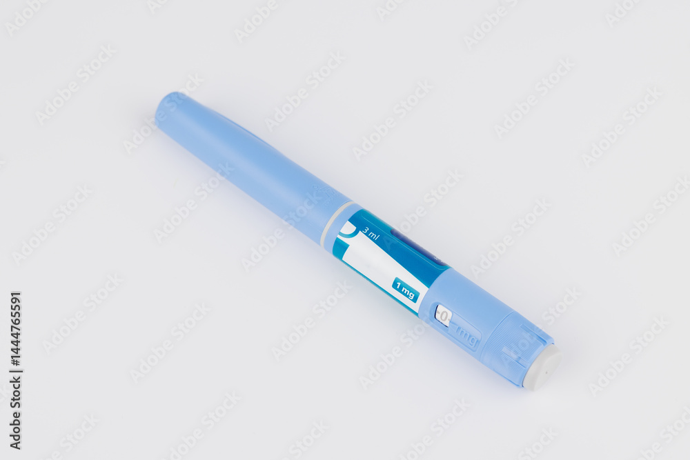 Semaglutide medical pens isolated on white studio setting for stock use Semaglutide medical pens isolated on white studio setting for stock use