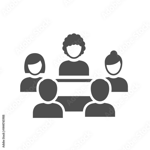 Teamwork Icon: A symbolic representation of a collaborative meeting or gathering.