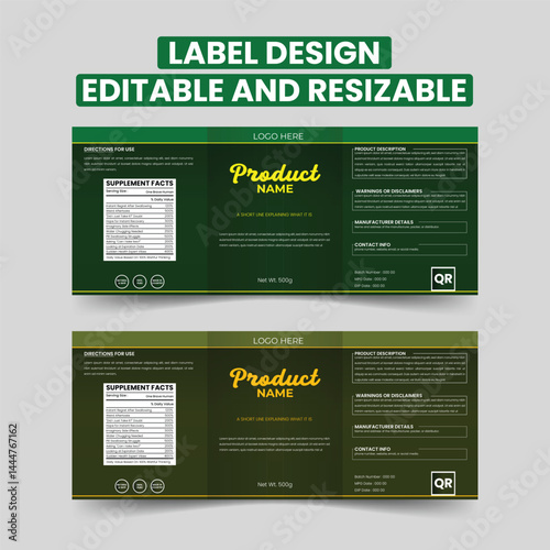 Modern and corporate Label Design with editable template  ,label design, product label