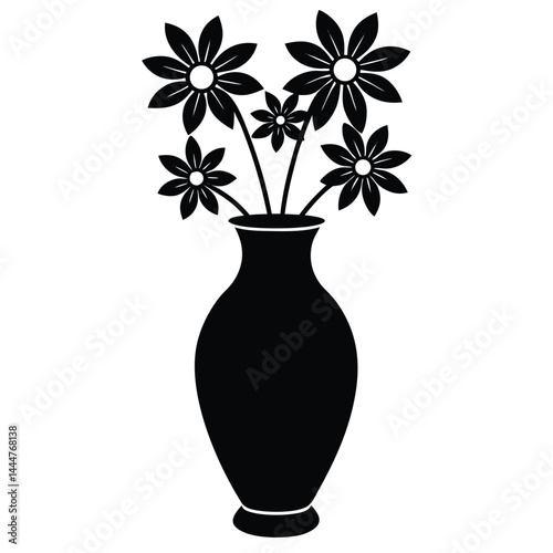 Set of icons of vases, clay amphorae. Black silhouette of vessels of different shapes. Vector illustration, Detailed illustration of ancient greek pottery ceramic vases silhouettes.Modern illustration