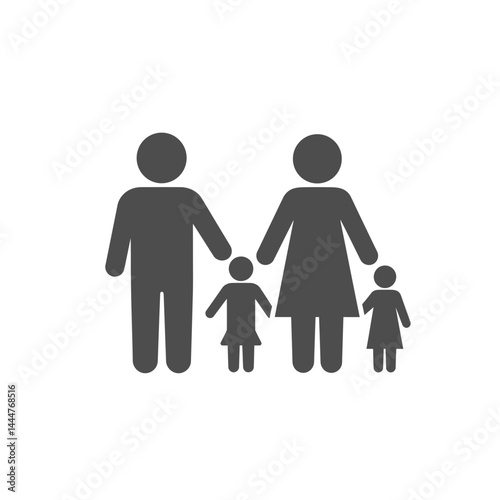 Family Icon: A simplified illustration of a family. Depicting togetherness and the bonds of kinship, conveying themes of unity and relationships.