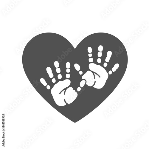 Handprints Heart: Two adorable handprints nestled within a heart shape, symbolizing love, family, and childhood innocence.