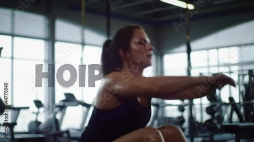 Fitness, high five or sit ups with personal trainer and woman in gym for training or workout routine. Coaching, goals or target with sports people in health club together for motivation and support 