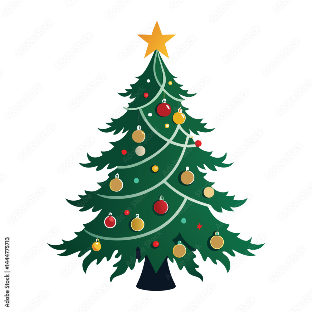 Fototapeta premium christmas tree on white background