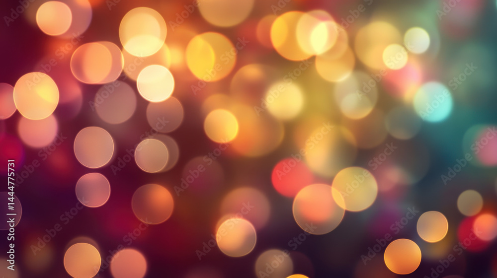 Vibrant colorful festive warm background with glowing bokeh lights, blurred abstract circles create cheerful and dreamy atmosphere for celebration or party design Vibrant colorful festive warm background with glowing bokeh lights, blurred abstract circles create cheerful and dreamy atmosphere for celebration or party design
