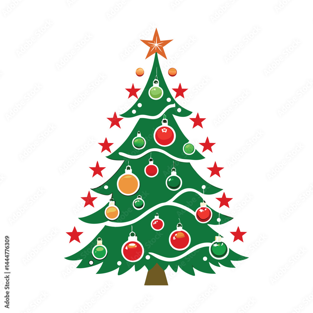 Fototapeta premium christmas tree isolated on white