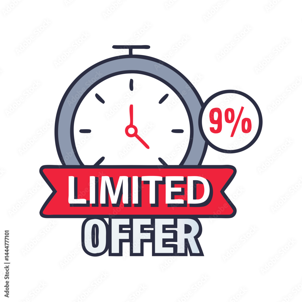 Limited Time Offer Clock Displaying 9% Discount Limited Time Offer Clock Displaying 9% Discount