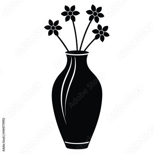 Set of icons of vases, clay amphorae. Black silhouette of vessels of different shapes. Vector illustration, Detailed illustration of ancient greek pottery ceramic vases silhouettes.Modern illustration