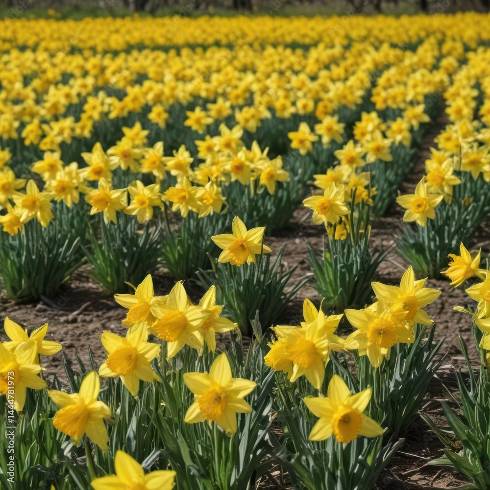 Obraz premium yellow daffodils in the garden