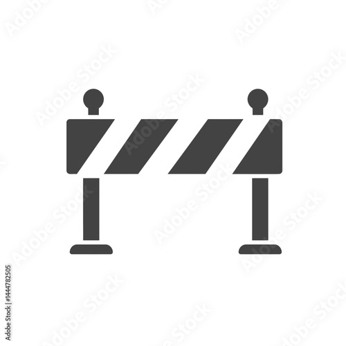 Road Barrier in Monochrome: An imposing road barrier, illustrated in monochrome, stands as a symbol of caution and restriction. The image captures the essence of construction, urban development.