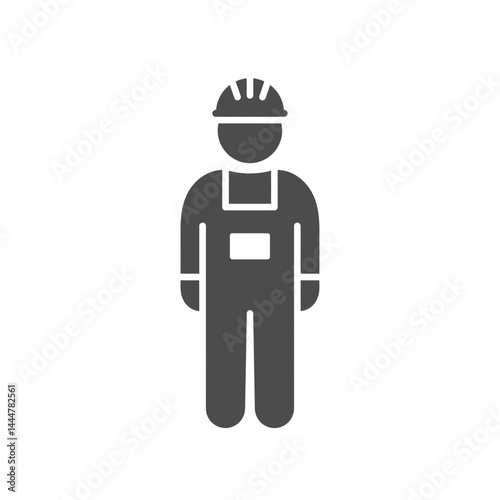 Construction Worker Icon: A stylized icon depicts a construction worker, symbolizing construction, labor, and safety.