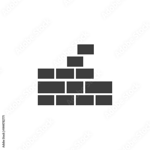 Building Block Icon: An emblem of enduring strength and steadfast construction. This design features an orderly arrangement of robust brick blocks, a visual metaphor for foundational stability. 