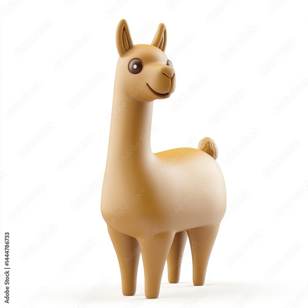 Digital rendering of a friendly cartoon llama.