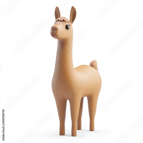 Obraz na płótnie 3d rendered illustration of a light brown llama. w salonie