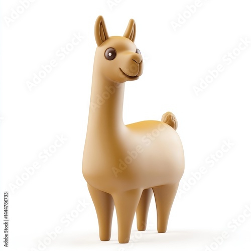 Obraz na płótnie Digital rendering of a friendly cartoon llama. w salonie