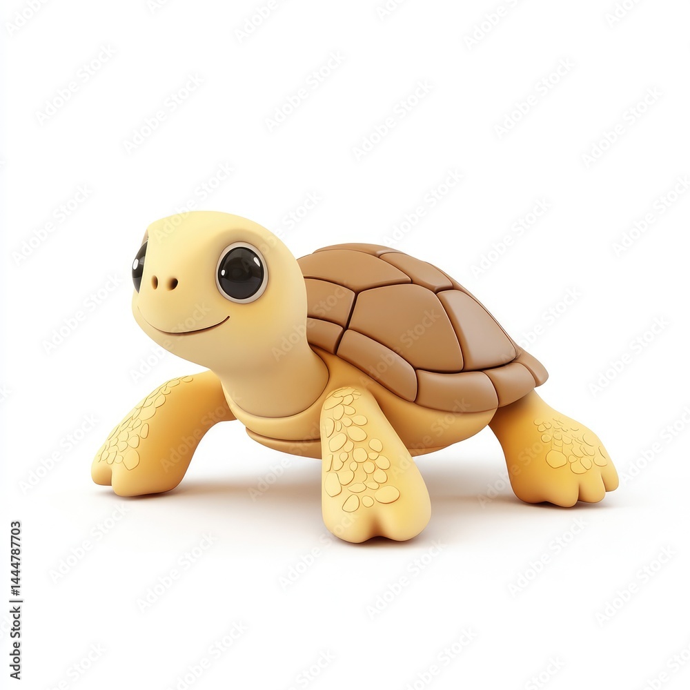 Adorable cartoon turtle illustration against a plain white background.