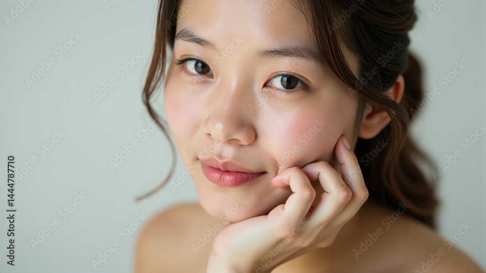 Beautiful Asian Woman's Fresh Facial Portrait Beautiful Asian Woman's Fresh Facial Portrait