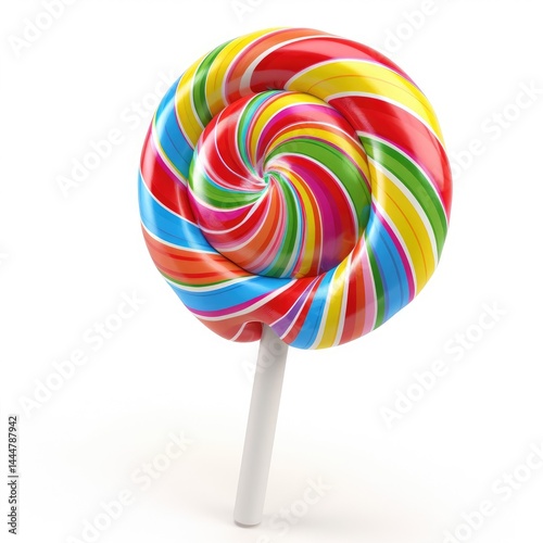 Obraz na płótnie Vibrant, multicolored lollipop with a spiral design. w salonie