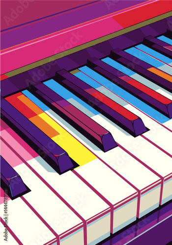 colorful pop art piano vector wpap, illustration, wall art decor wall art decor acrylic illustration	